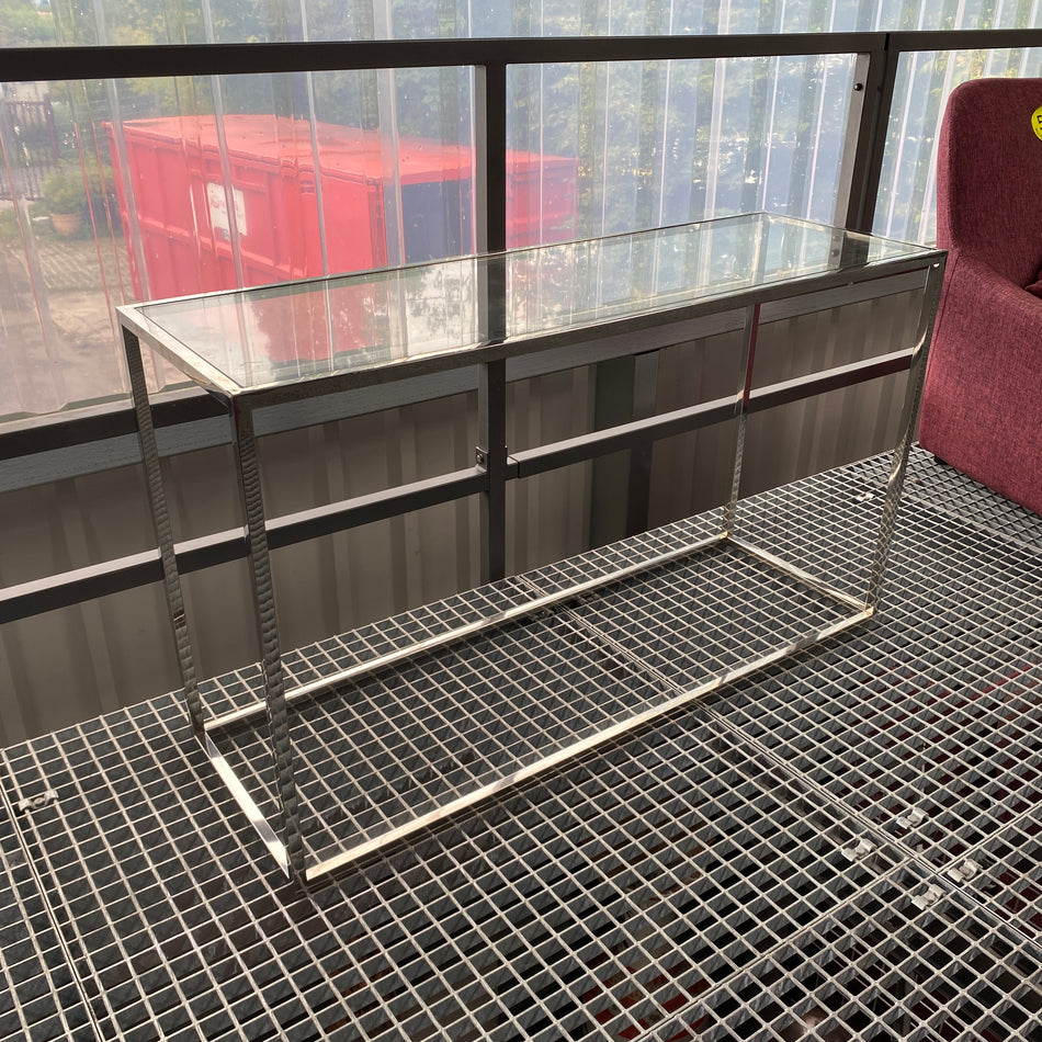 Konsolentisch gebraucht silbern Chrom Glas Tisch 120cm