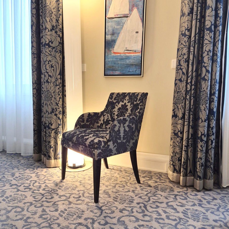 Stuhl blau Luxus Polsterstuhl Atlantic Hotel Hamburg - gebraucht