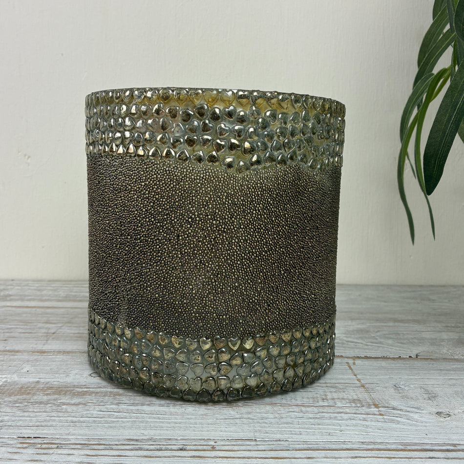 PTMD Lilanne Windlicht Kerzenglas Gold Braun Glas