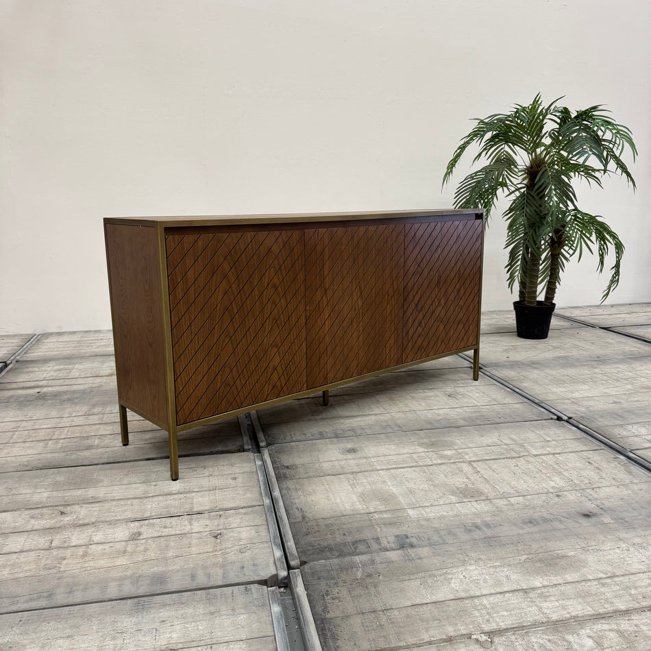 Mace Sideboard Kommode Eiche Massiv Messing Loft Vintage Stil Schrank