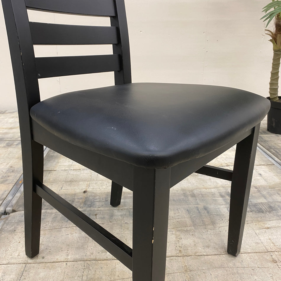 Bistrostuhl Schwarz Holz Kunstleder Stuhl gebraucht