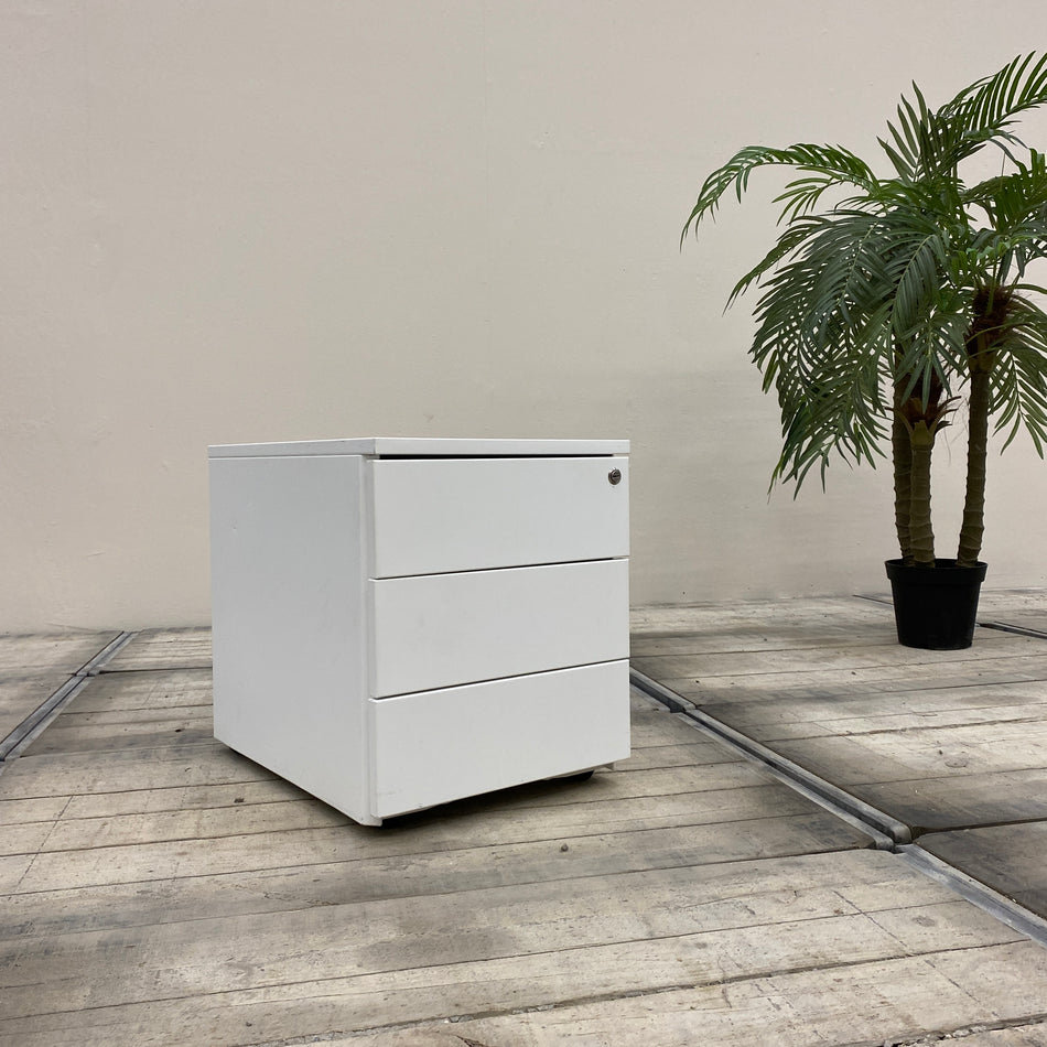 Rollcontainer Weiß Holz 3 Schubladen Schrank Gebraucht