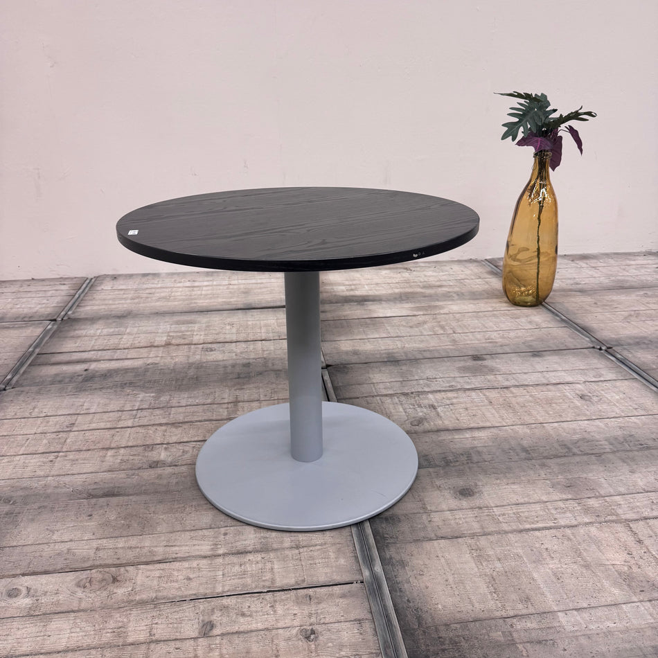 Runder OKA Bürotisch Schwarz Holz Büro Tisch 90cm gebraucht