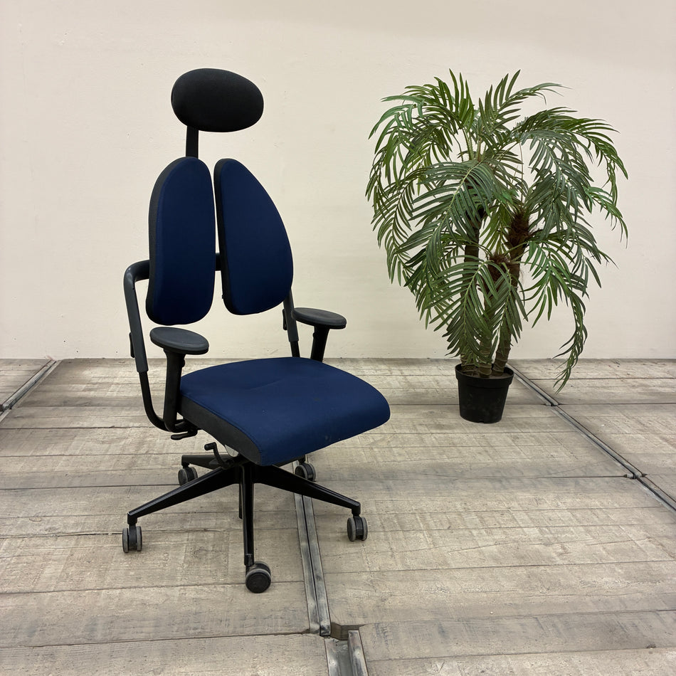 Rhode & Grahl Duoback Drehstuhl Blau Kopfstütze Büro Stuhl Gebraucht