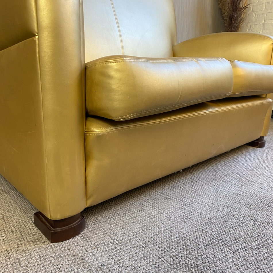 Sofa gebraucht golden Kunstleder 2 Sitzer Couch