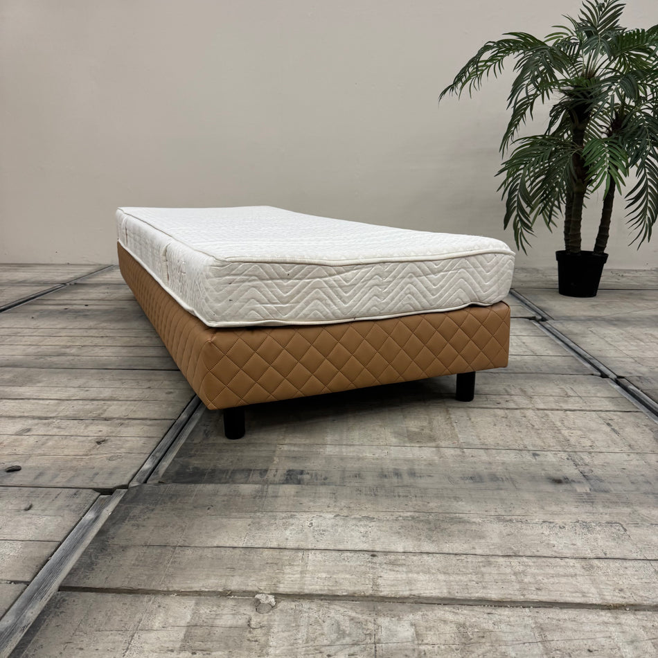 Boxspringbett 80x200 Braun Kunstleder Bett Hotelbett gebraucht