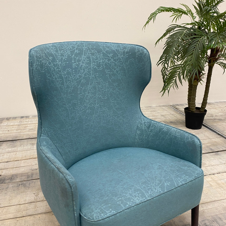 Loungesessel Türkis Floral Massivholz Sessel Gebraucht