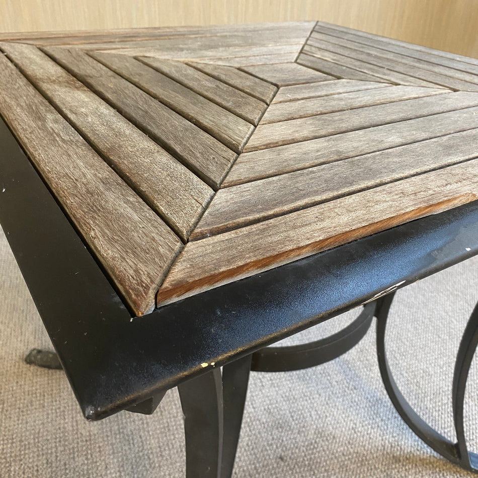 Outdoor Gartentisch gebraucht dunkelgrau Metall Holz Tisch