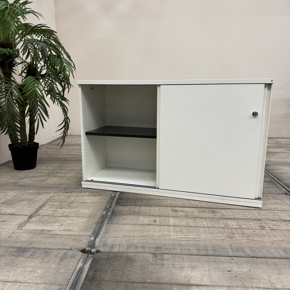 König & Neurath Schiebetürenschrank 120x75 Weiß Schwarz Sideboard Gebraucht