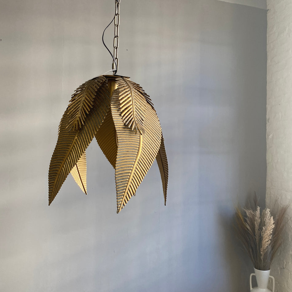 PTMD Marinth Deckenlampe golden Metall Federn 45cm