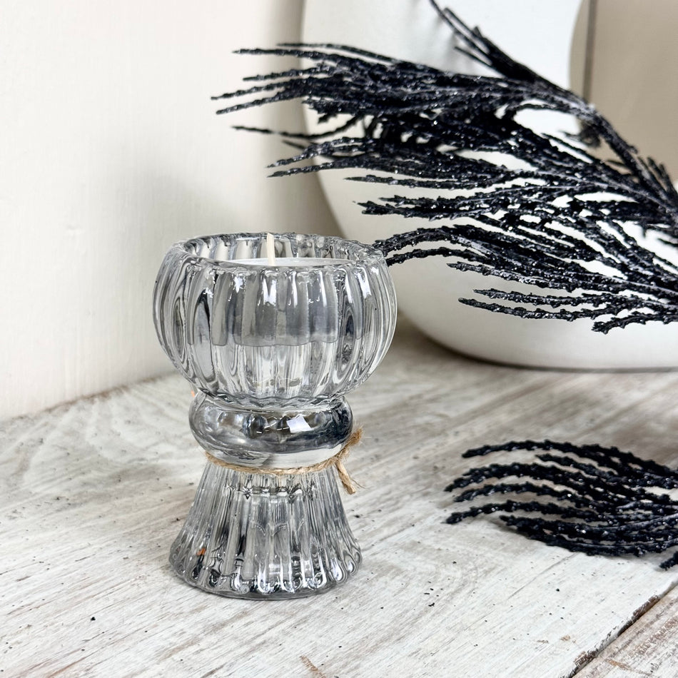Duo Kerzenhalter Teelichthalter Transparent Klar Glas Wendbar Deko