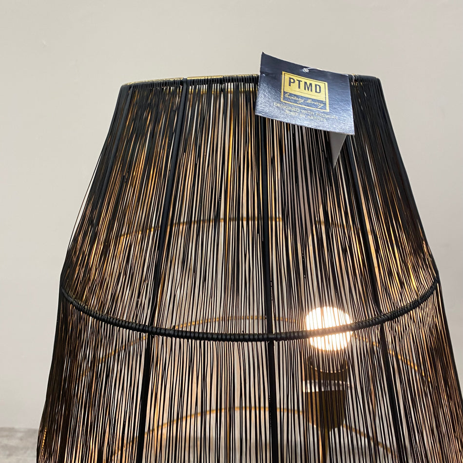 PTMD Meilo Stehlampe Schwarz Metall Industrial Design 2-flammig Lampe