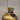 Elegante Vase Flasche matt transparent golden Dekoration