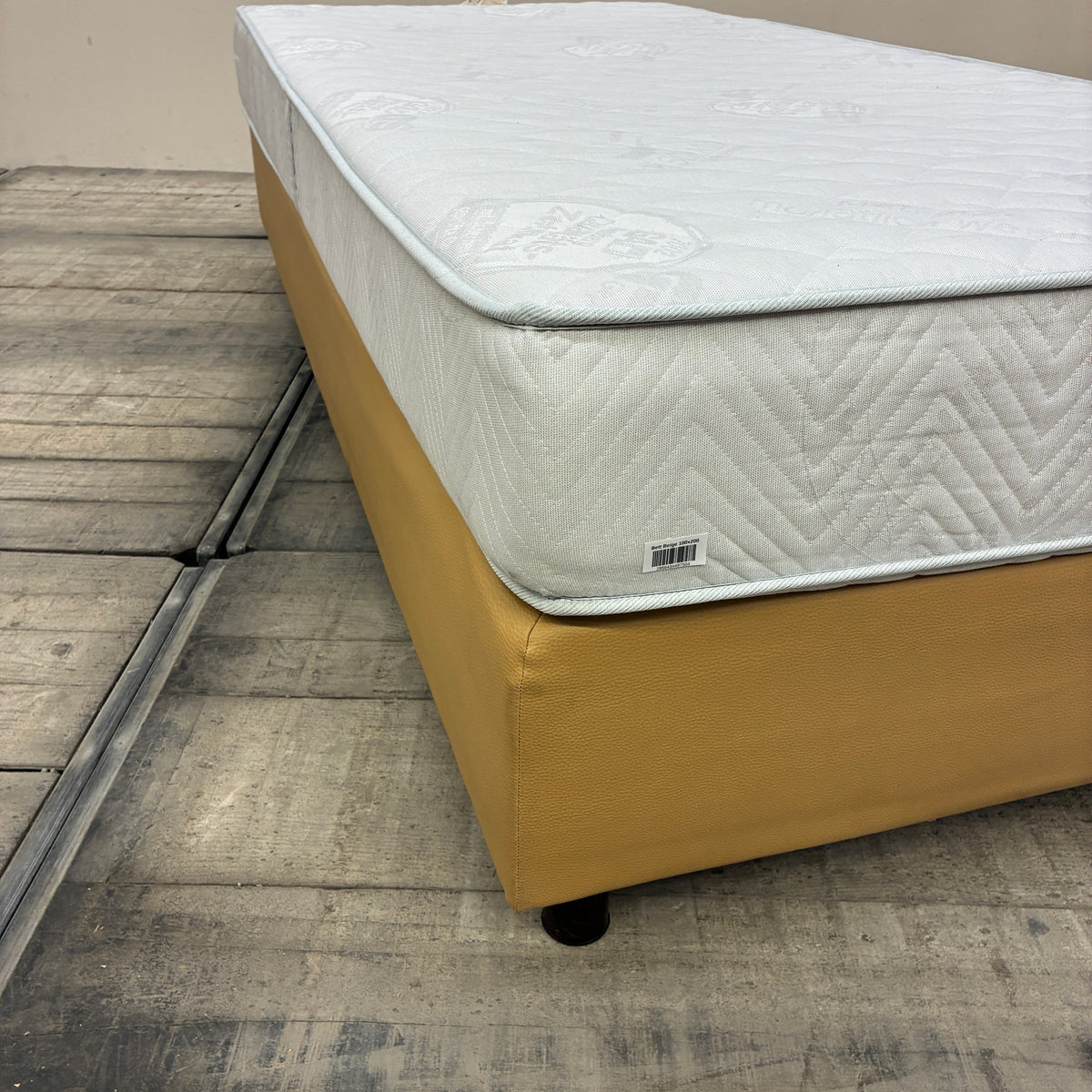FBF Boxspringbett 90x200 Beige inkl Federkern Matratze Bett Gebraucht