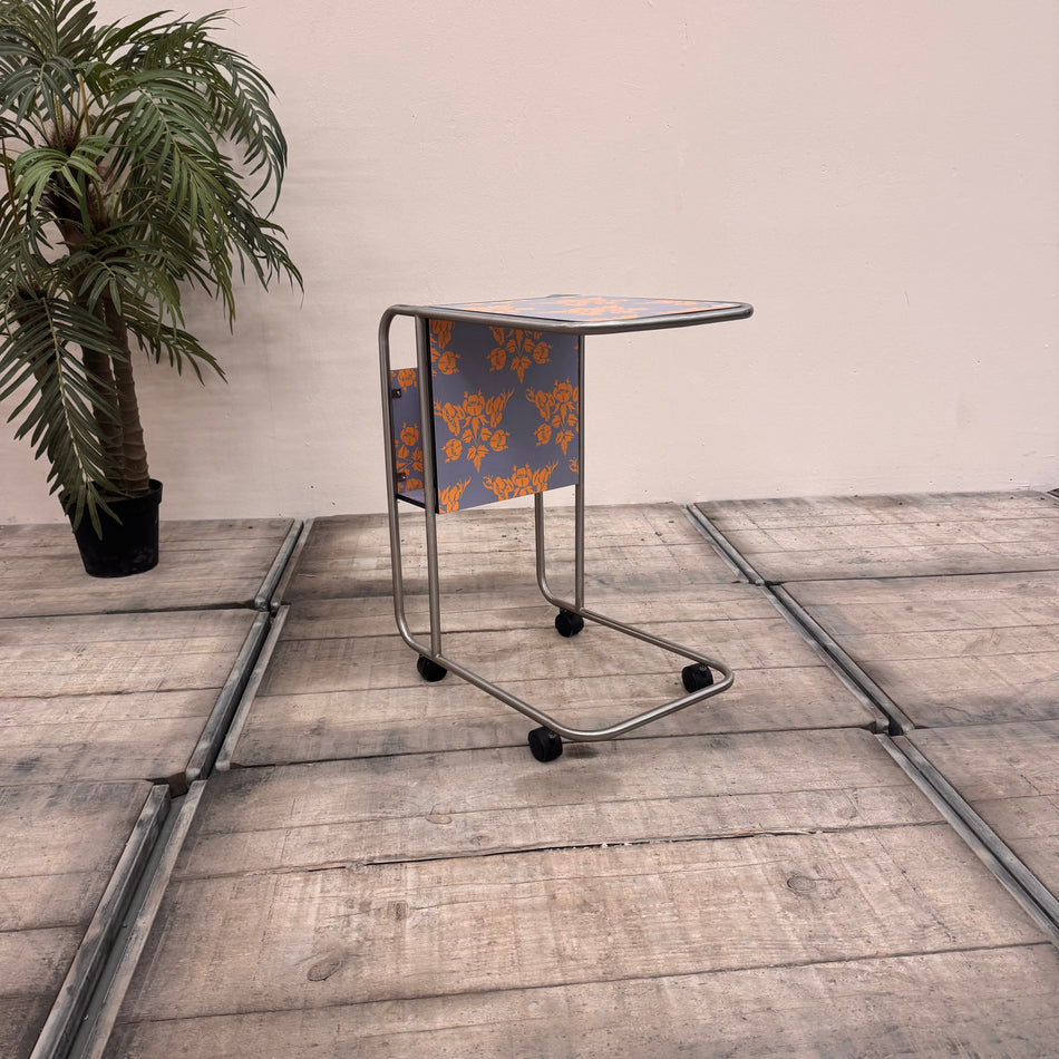 Rollbarer Beistelltisch Laptoptisch Muster Retro Gebraucht Tisch