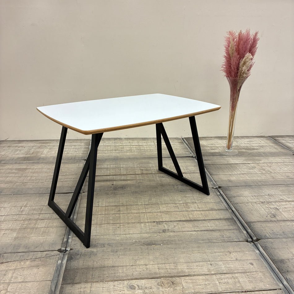 Mobitec Mood #T1 Esstisch Weiß Natur Schwarz Holz Metall 120x80 Tisch Gebraucht