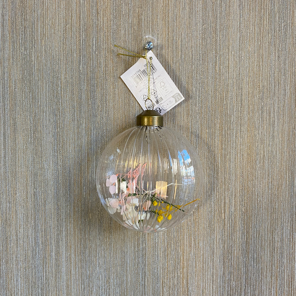Deko Anhänger bunt Glas Trockenblumen Typ D