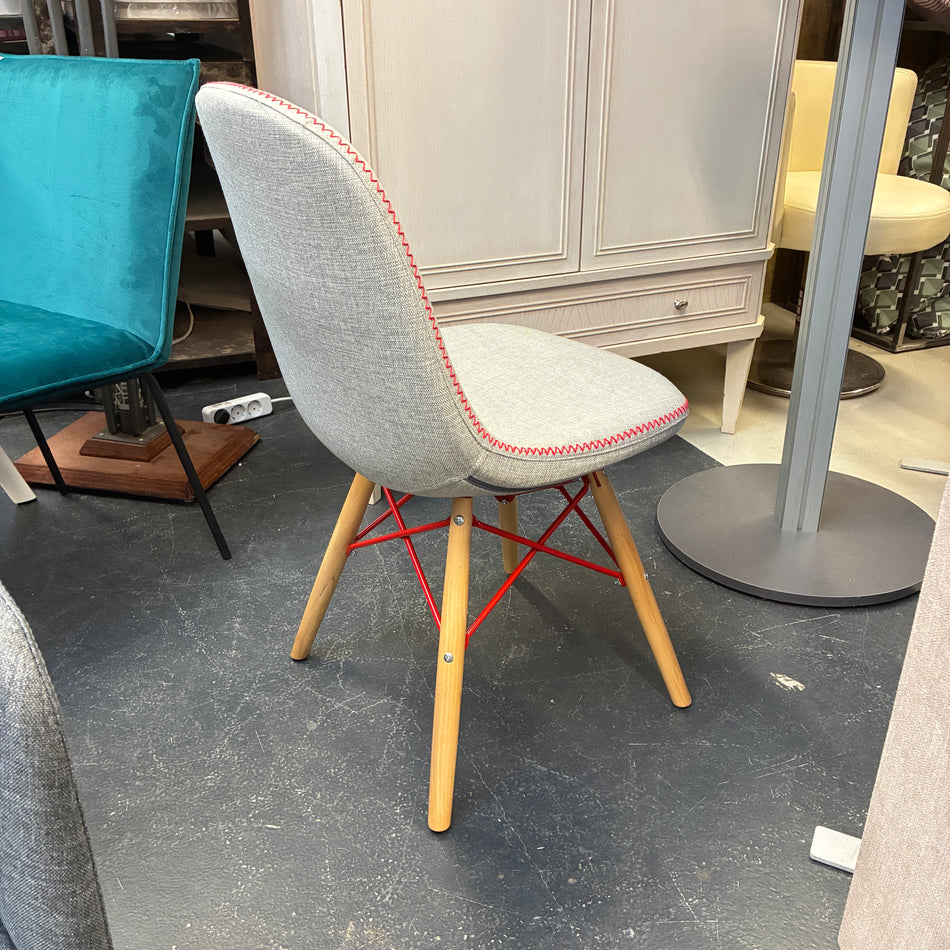 Cilek QUATRO Stuhl grau rot Stoff Holz