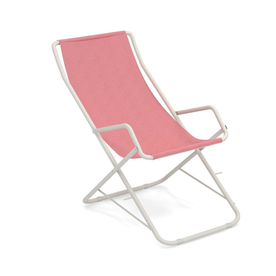 Emu Bahama Gartenliege Weiß/Rosa Liege Stuhl Outdoor