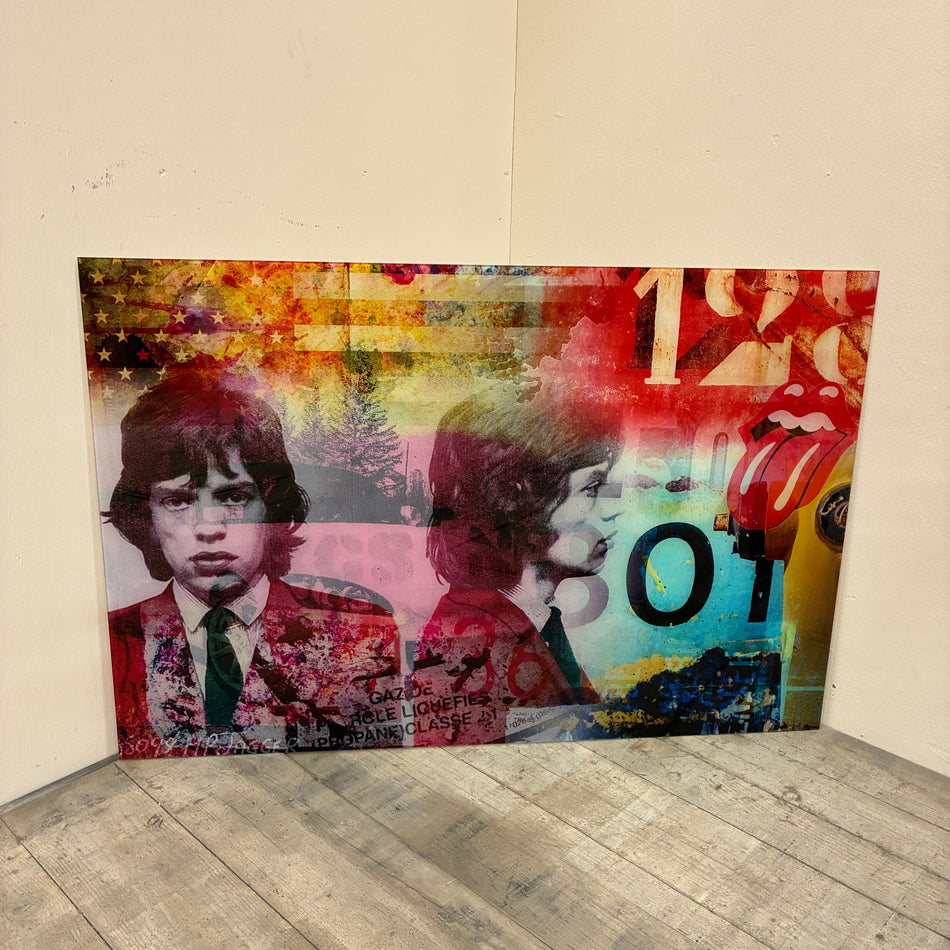 Modernes Glasbild Pop Art Rolling Stones Acrylglas Wandbild Gebraucht