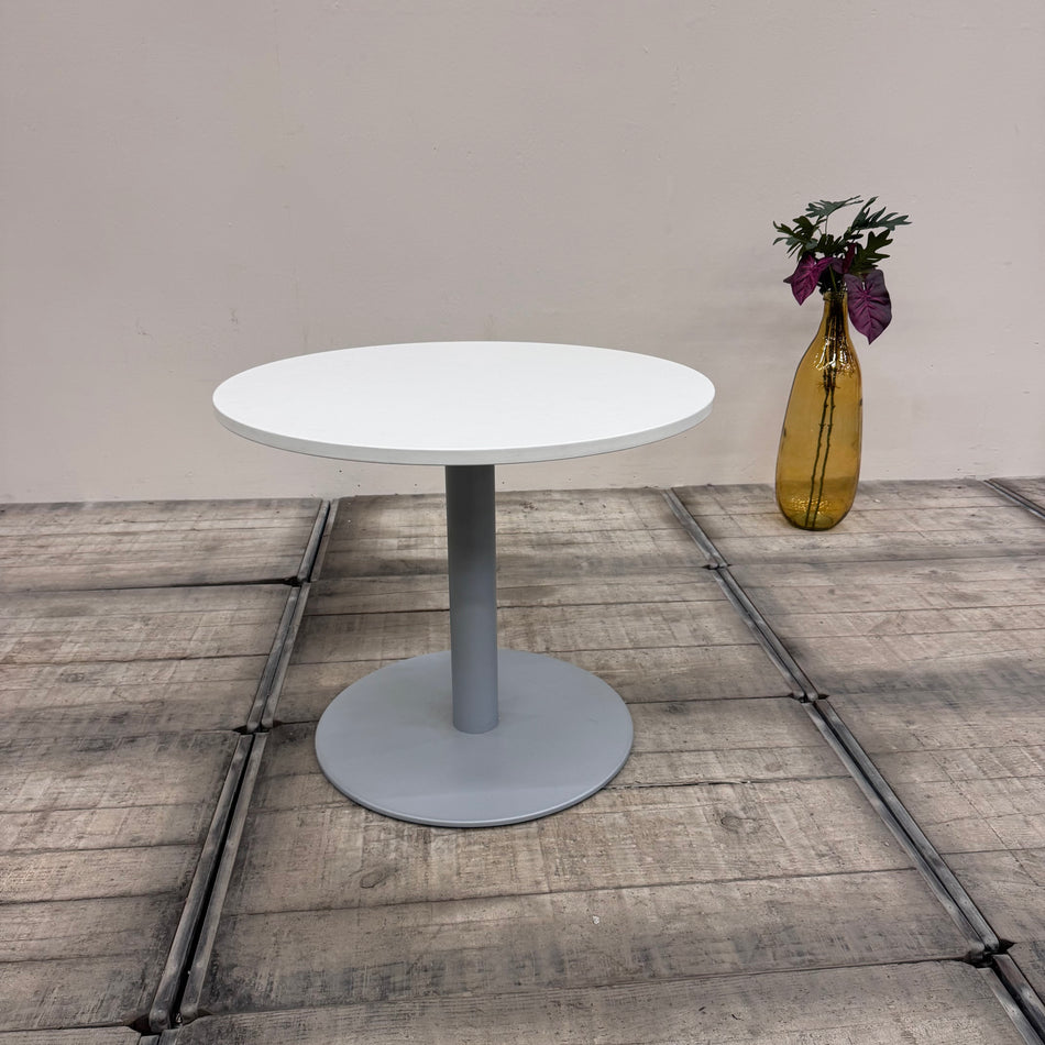Runder Oka Tisch weiß Holz 70cm Bürotisch Gebraucht