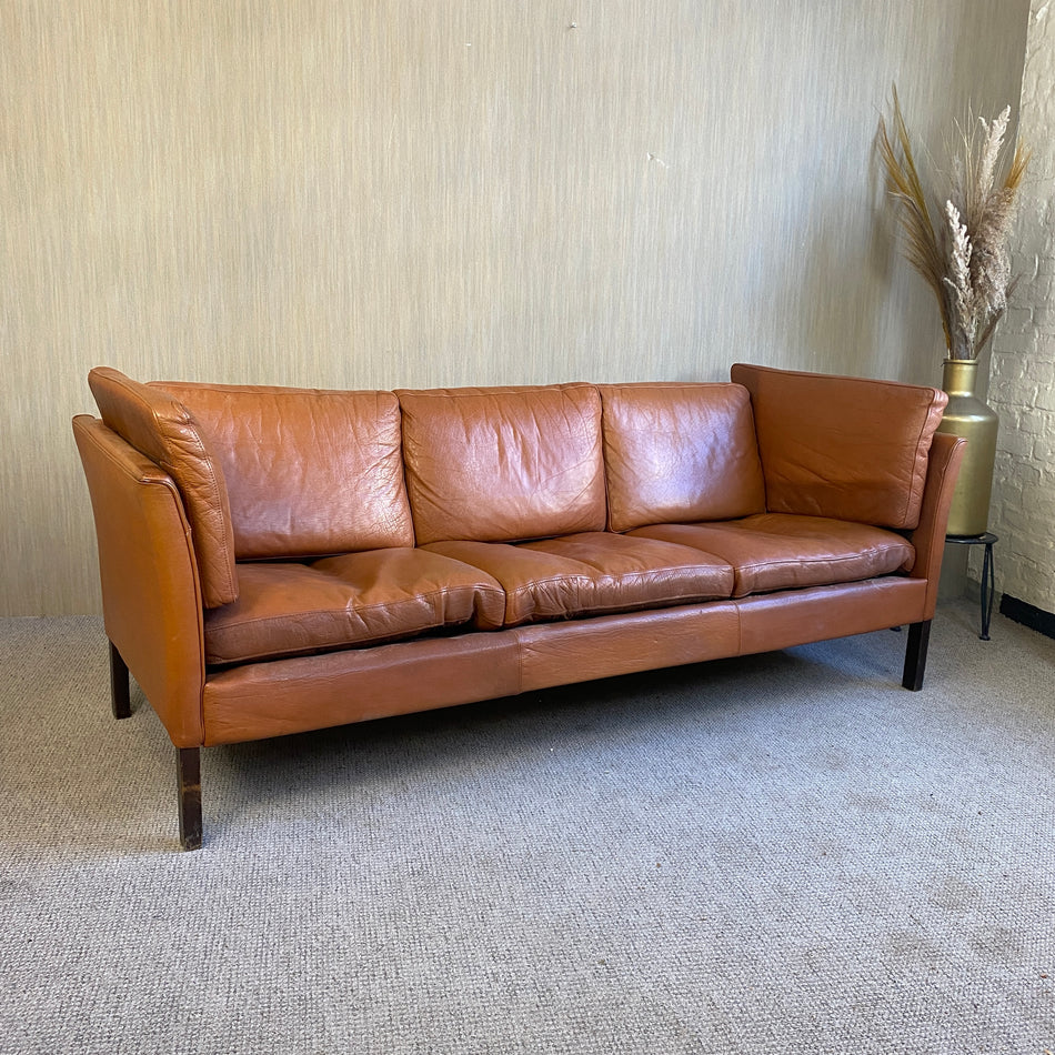 Vintage Leder Couch gebraucht cognac braun Sofa 3 Sitzer