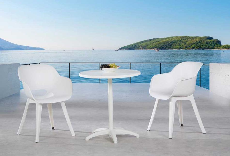 Split Gartenstuhl Weiß Kunststoff Retrolook Stuhl