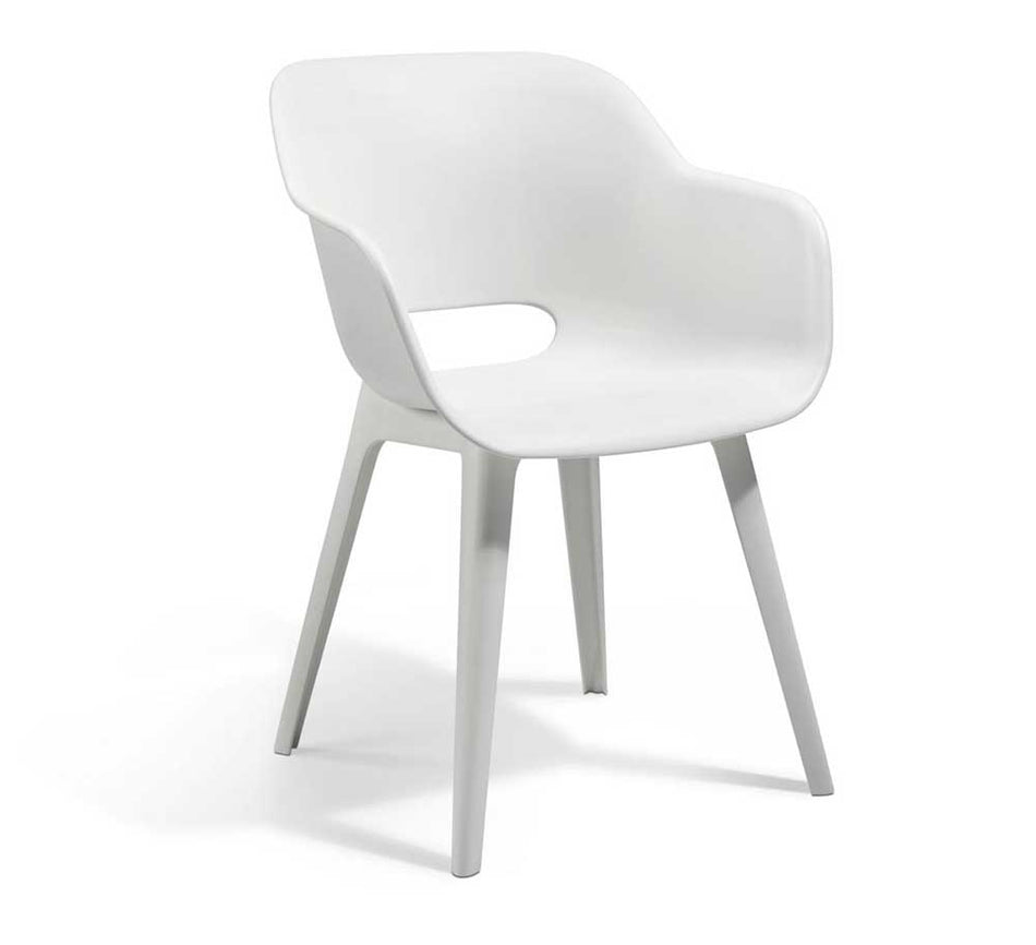 Split Gartenstuhl Weiß Kunststoff Retrolook Stuhl