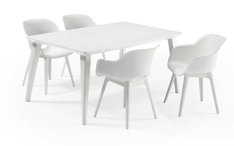 Tisch Bari 157x98cm Weiß Outdoor Esstisch Gartentisch