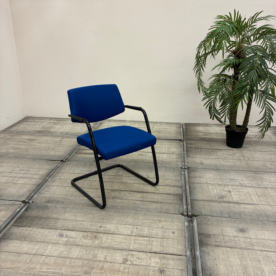 Sitland Freischwinger Blau Schwarz Büro Konferenz Stuhl Gebraucht