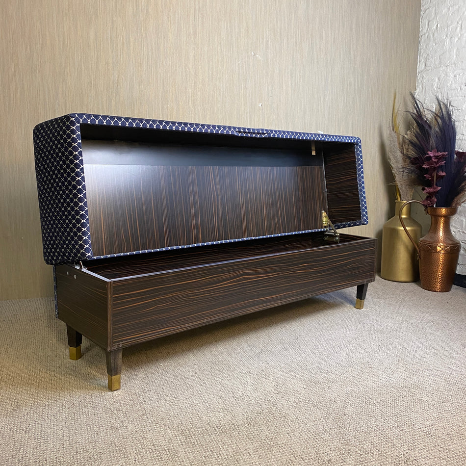 Luxus Sitzbank blau Bettbank Atlantic Hotel Hamburg 160cm aufklappbar