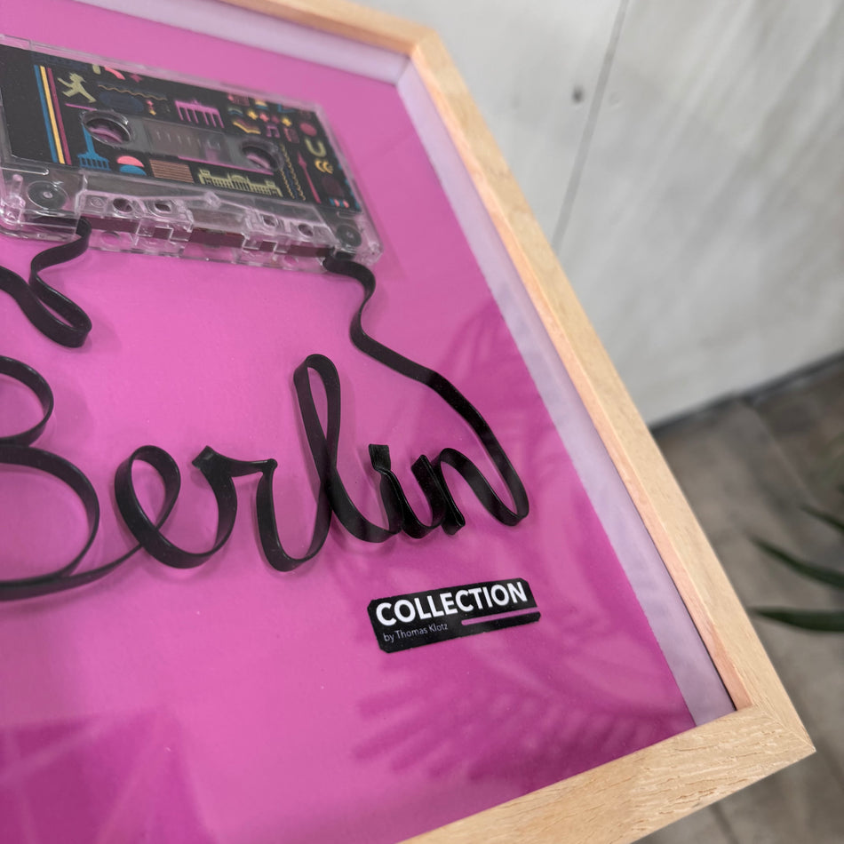 Thomas Klotz Berlin Wandbild Pink Holz Kassetten-Design Kunstobjekt Deko