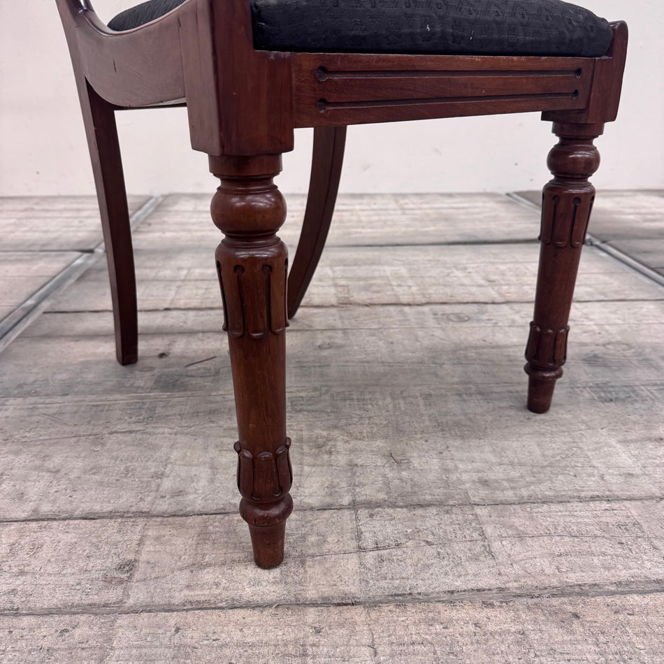 Biedermeier Stuhl mit Schaufellehne Schwarz Antik Vintage