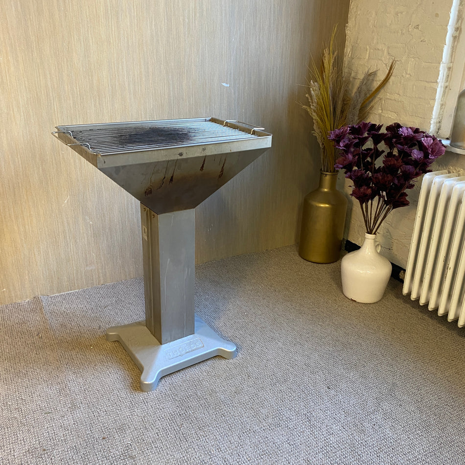 Thüros Kaminzug Grill Edelstahl auf Säule – hochwertiger Säulengrill mit Rost – gebraucht