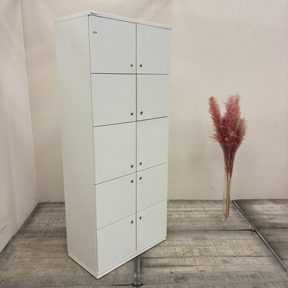 Palmberg Prisma 2 Schließfachschrank Lockerschrank Lichtgrau 10 Fächer Büro Schrank Gebraucht