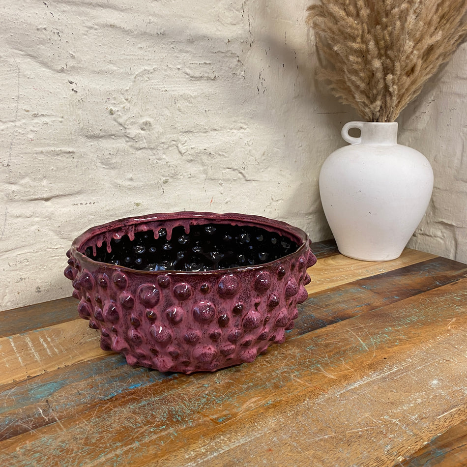 PTMD Marel Dots Schale lila Keramik Blumentopf 25cm