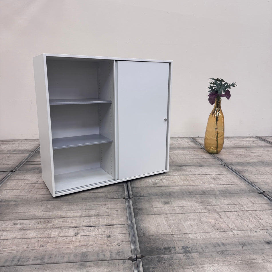 Planmöbel Highboard 120cm 3OH Lichtgrau Büro Schrank gebraucht