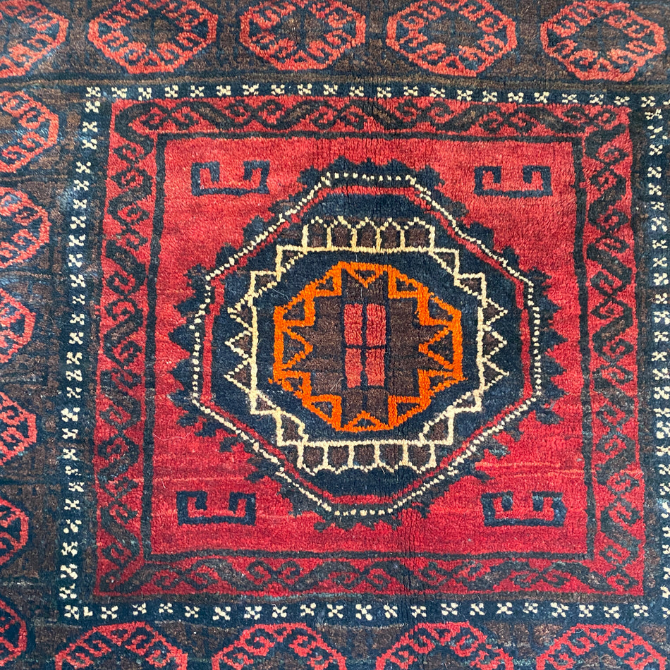 Vintage Gebetsteppich 80x70 gemustert mit fransen