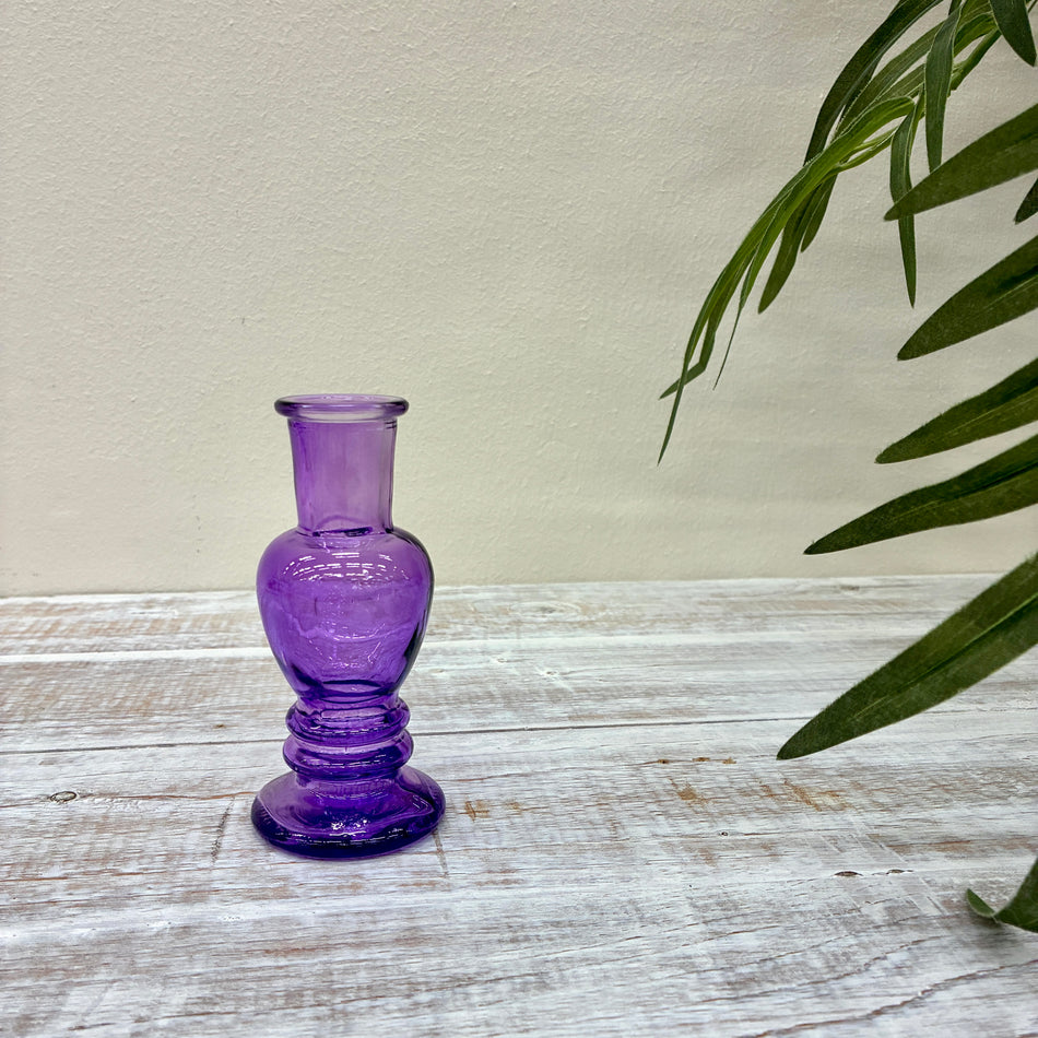 Vase Kerzenhalter Venice lila 11,5 cm 2 geriffelt