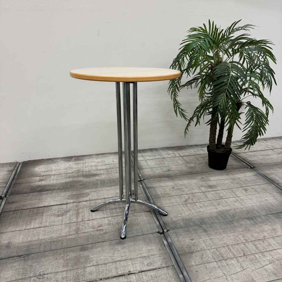 Stehtisch Rundtisch Rund Ahorn Chrom Metallgestell Büro Tisch Gebraucht
