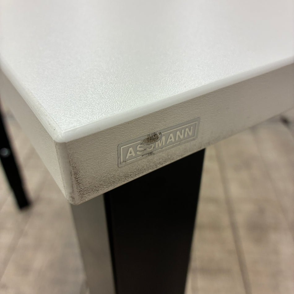 Assmann Tisch Höhenverstellbar Weiß Schwarz Metall Bürotisch Gebraucht
