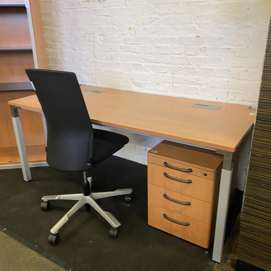 Arbeitsplatz Büromöbel Set - Schreibtisch Drehstuhl Aktenschrank Rollcontainer