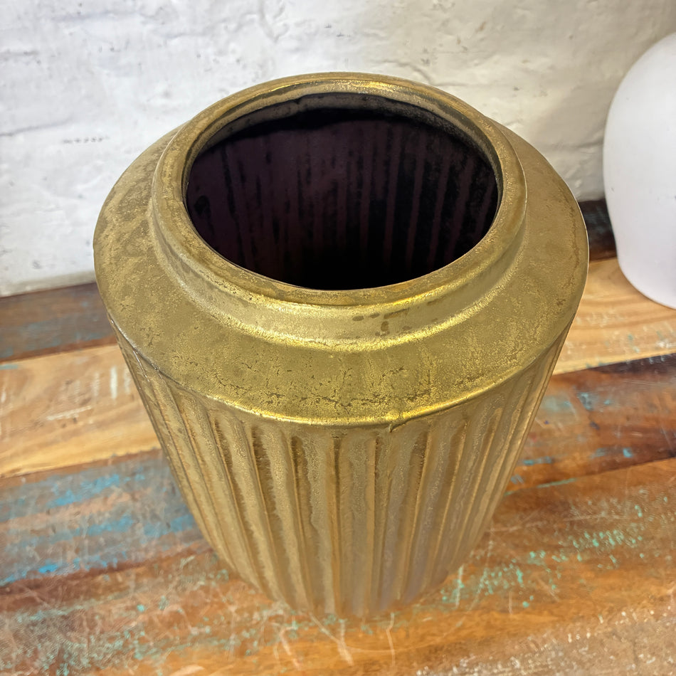 PTMD Blumentopf Harris goldfarbig Keramik 26cm