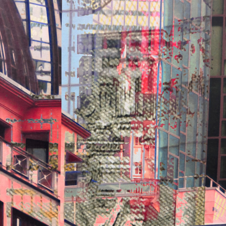 Wandbild 90x90 - Frankfurt Architektur - Fotodruck auf Leinwand Gebraucht
