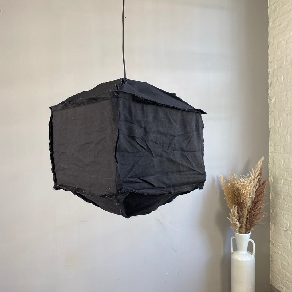 Light & Living Vtwonen Deckenlampe schwarz Stoff Lampe 50cm