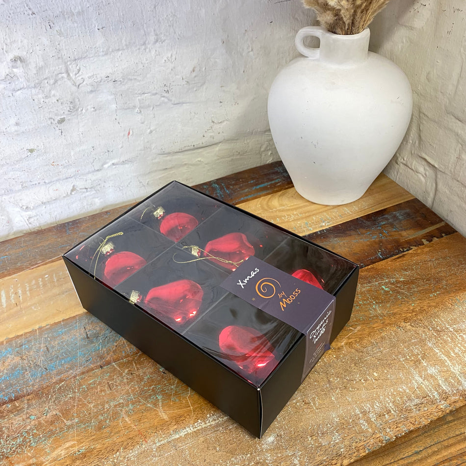 Xmas by Moos Weihnachtskugeln rot 8cm 6 Stück