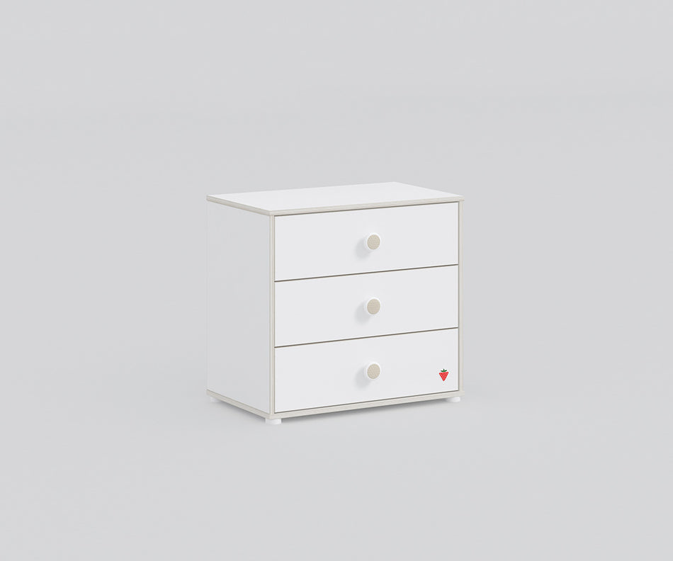 Montessori Kommode mit 3 Schubladen Weiß