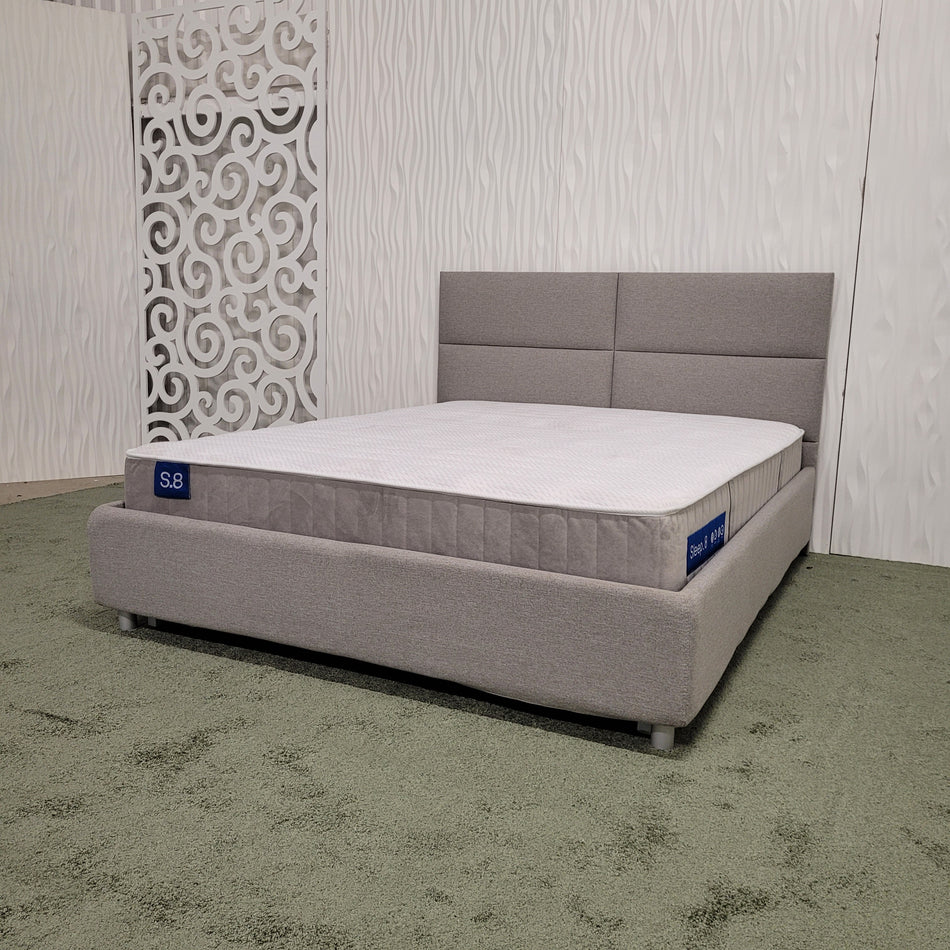Sleep.8 Orlando Brera 57 Doppelbett neuwertig 160x200 inkl Matratze & Lattenrost grau Polsterbett