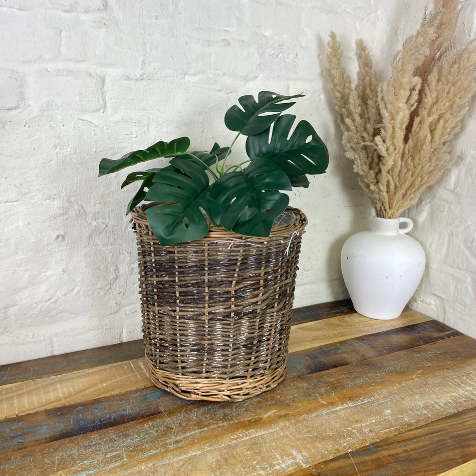Blumentopf Korb Holz 29x28 mit Kunststoff beschichtet Deko
