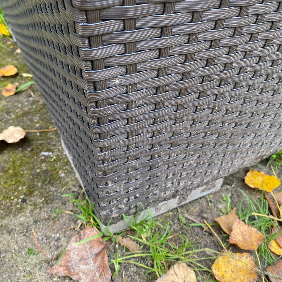 Outdoor Gartentisch gebraucht grau Rattan Kunststoff 130x75